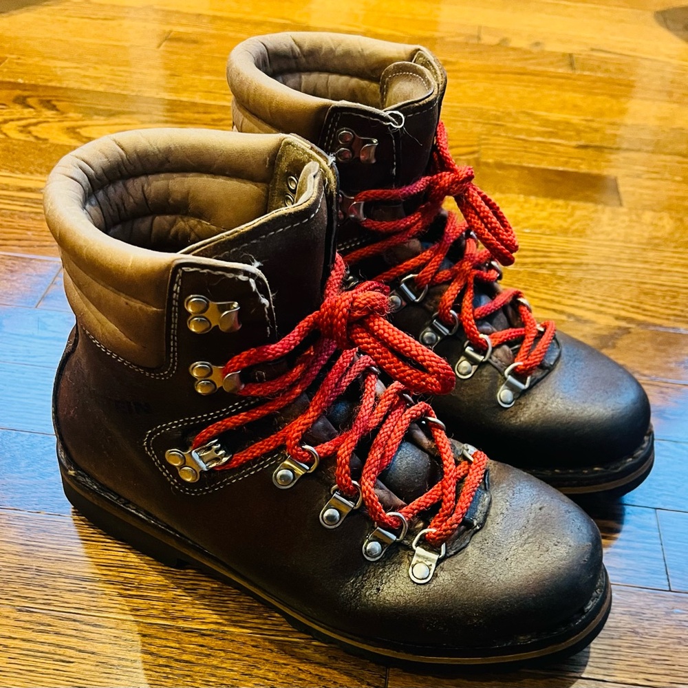 Vintage Dachstein Leather Hiking Boots – Rare Austrian Alpine Boots – Size 8